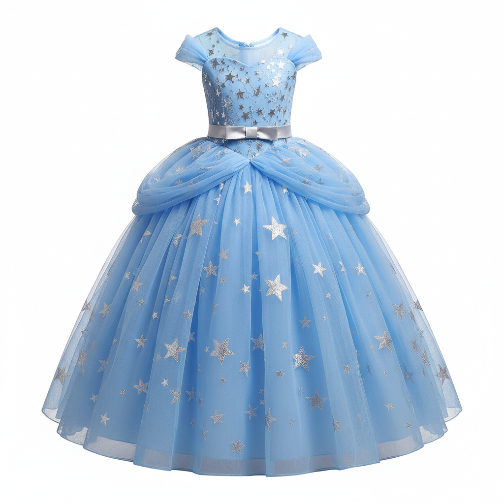 Robe princesse fille 1-13 ans bleu ciel MODA DORA