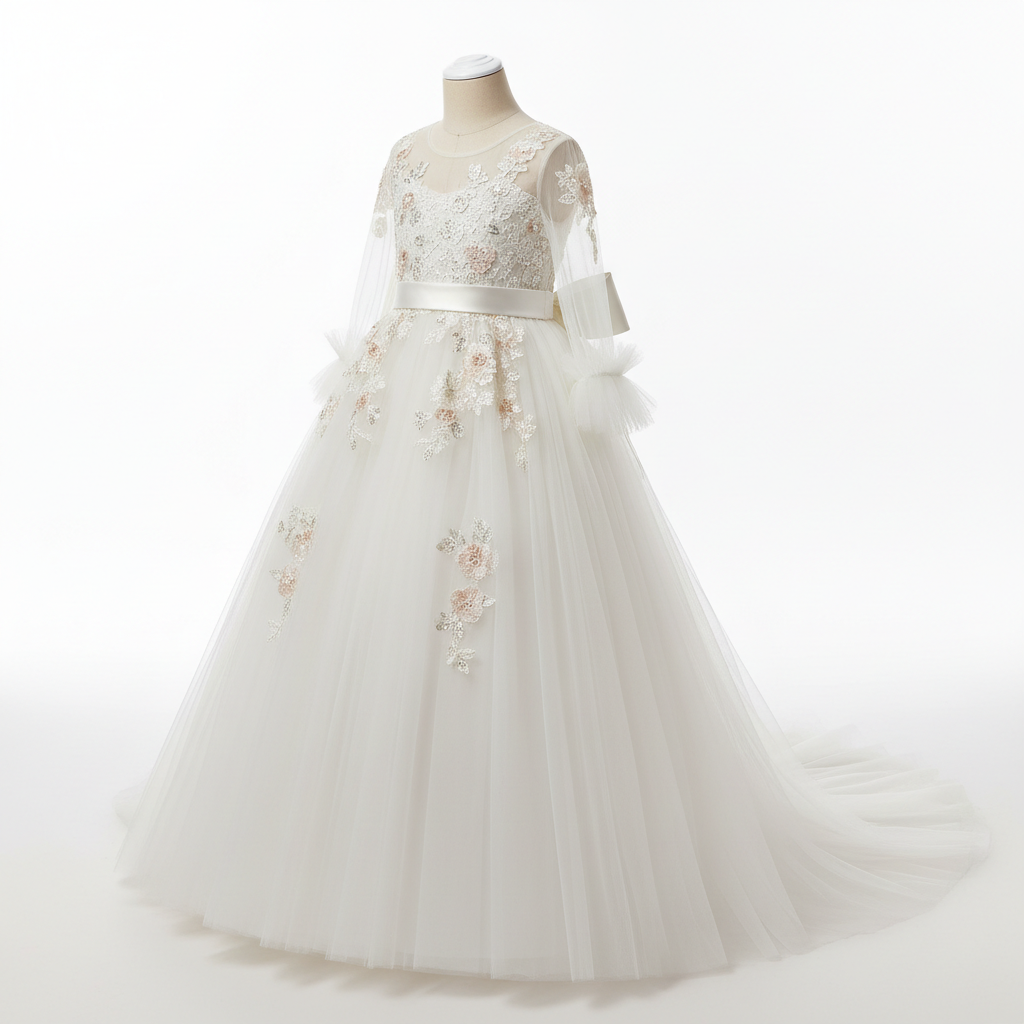 Robe princesse fille 1-13 ans blanc cassé MODA DORA