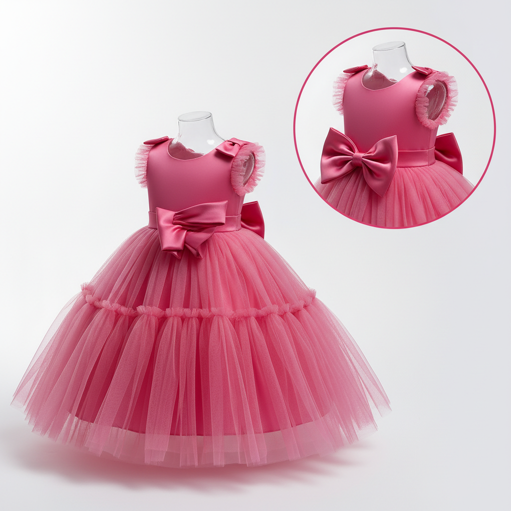 Robe princesse bébé rose framboise MODA DORA