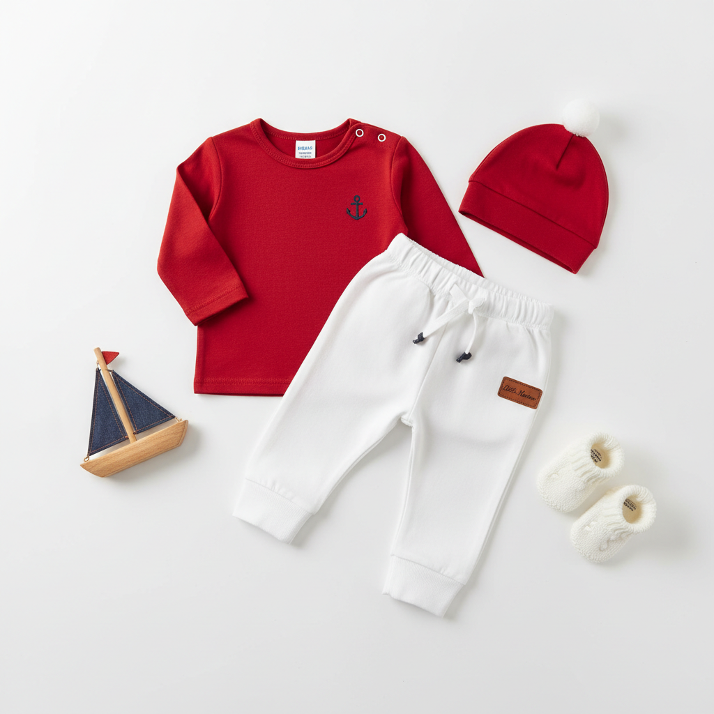 Ensemble garçon 0-12 mois rouge blanc MODA DORA