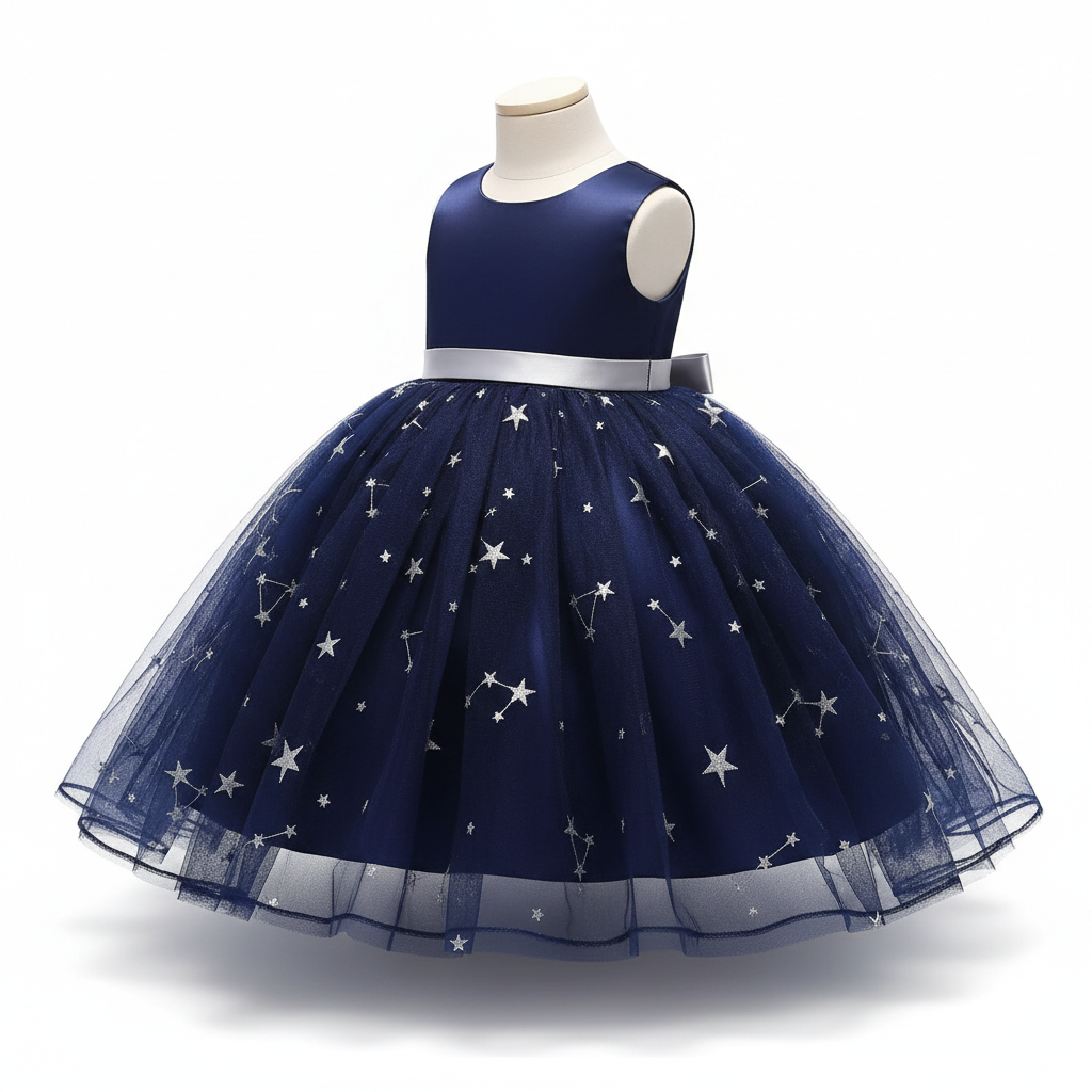 Robe princesse bébé bleu marine MODA DORA