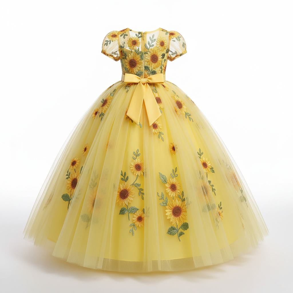 Robe princesse fille 1-13 ans jaune MODA DORA