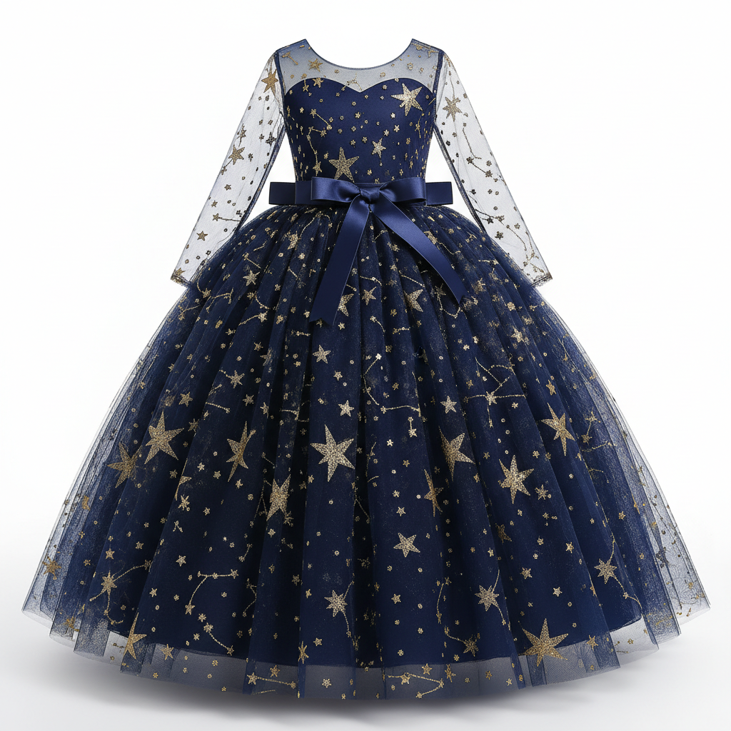 Robe princesse fille 1-13 ans bleu marine MODA DORA