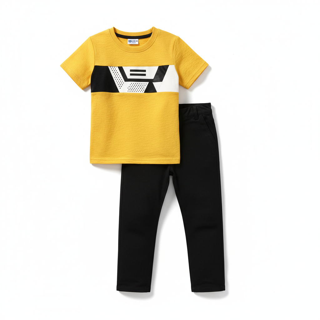 Ensemble garçon 6-13 ans jaune noir MODA DORA